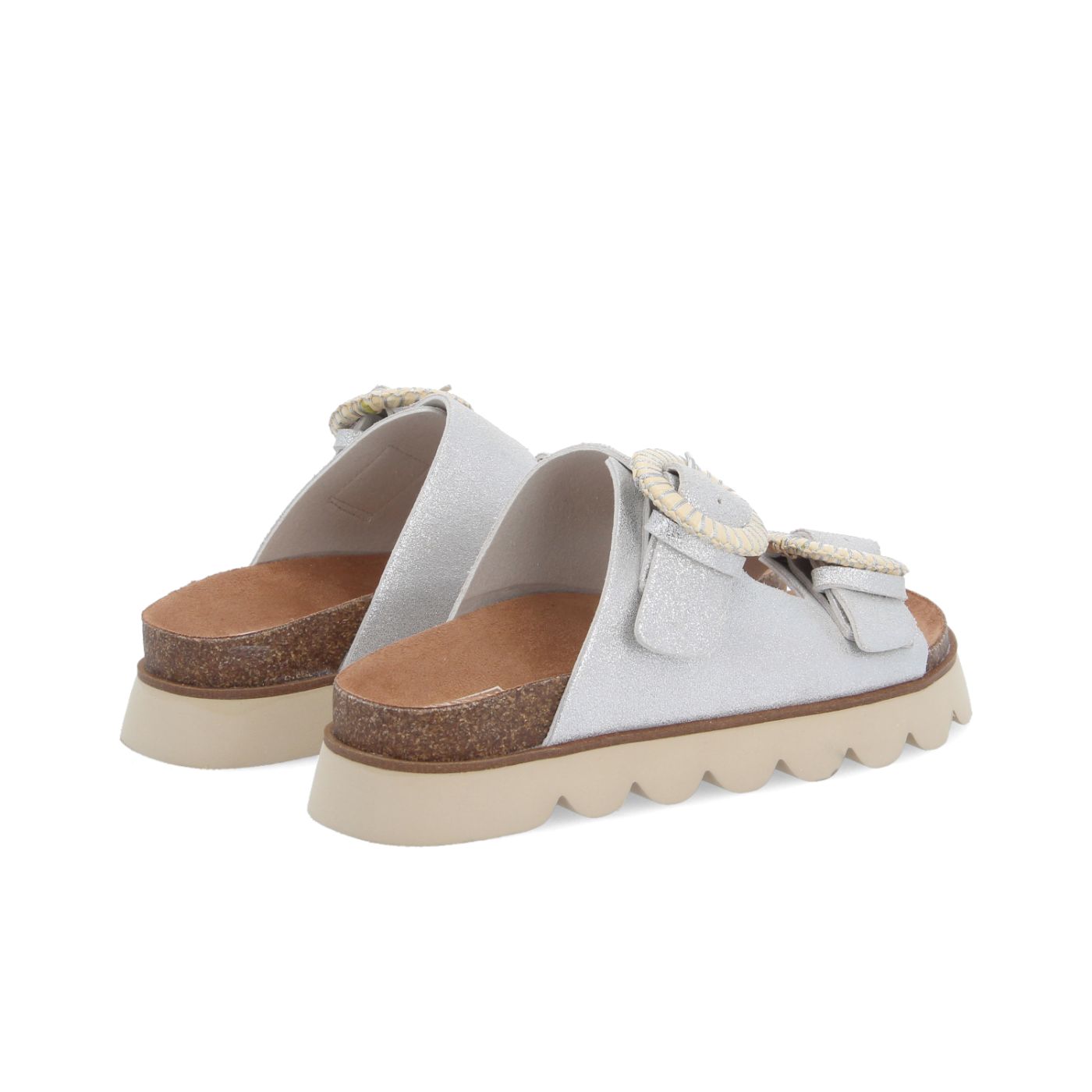 SANDY SLAP W - GLITTER SUEDE - ARGENTO